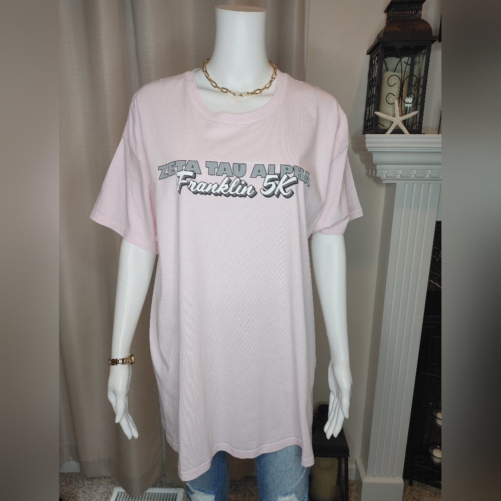 ZTA ZETA TAU ALPHA FRANKLIN 5K T SHIRT, PINK XL